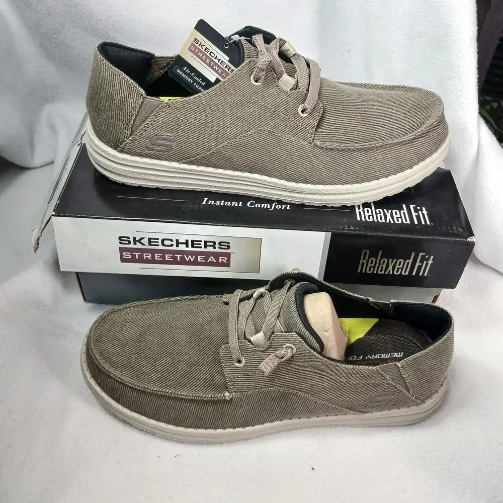 Skechers Streetwear Melson Volgo Mens Size 8 Brown Memory Foam Oxford Ties Ups